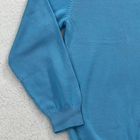 Lacoste Sweater 1/4 Zip Pullover 100% Cotton Blue Men's US Size XL VTG NWT - Picture 6 of 14